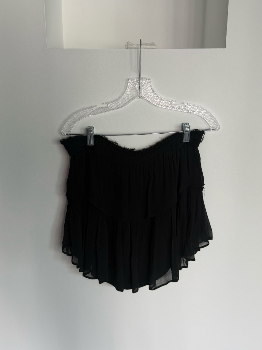 LoveShackFancy Ruffle Mini Skirt in Black